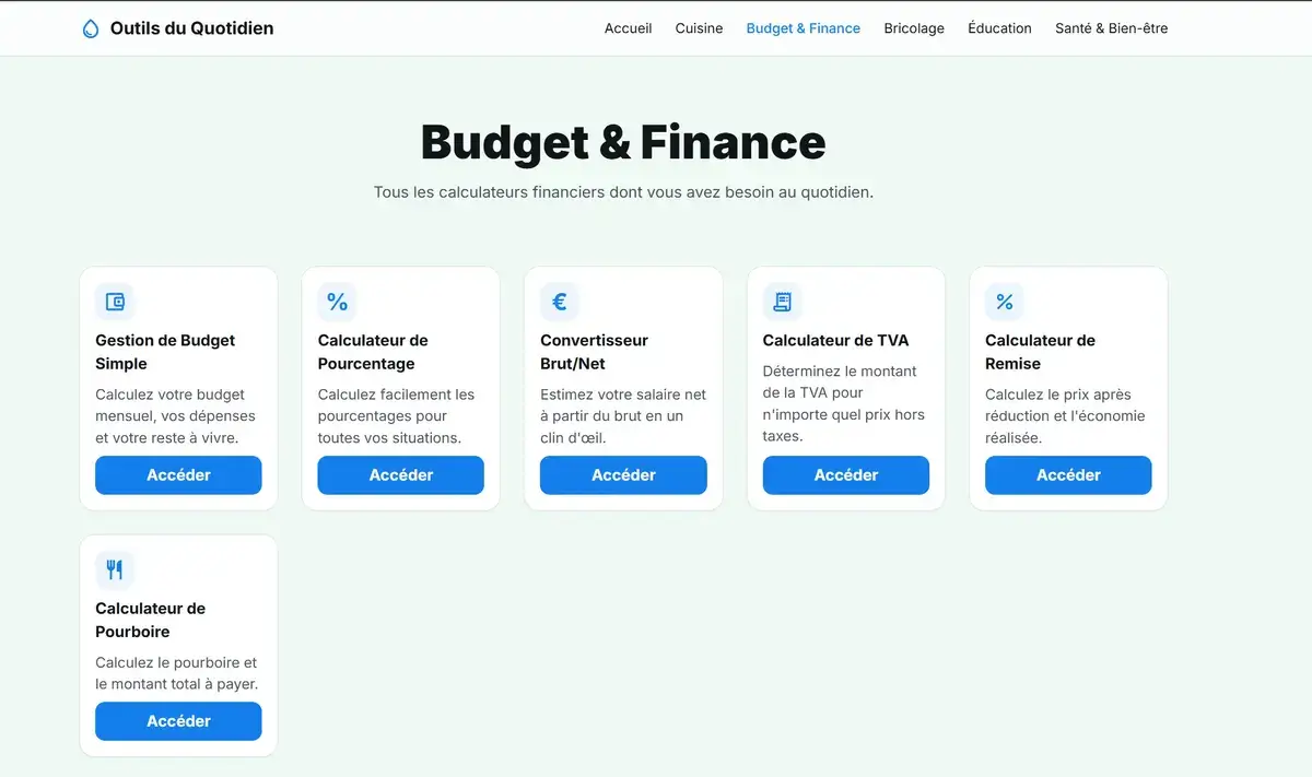 Outils financiers - Outils du Quotidien